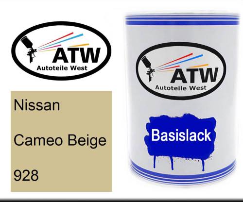 Nissan, Cameo Beige, 928: 500ml Lackdose, von ATW Autoteile West.